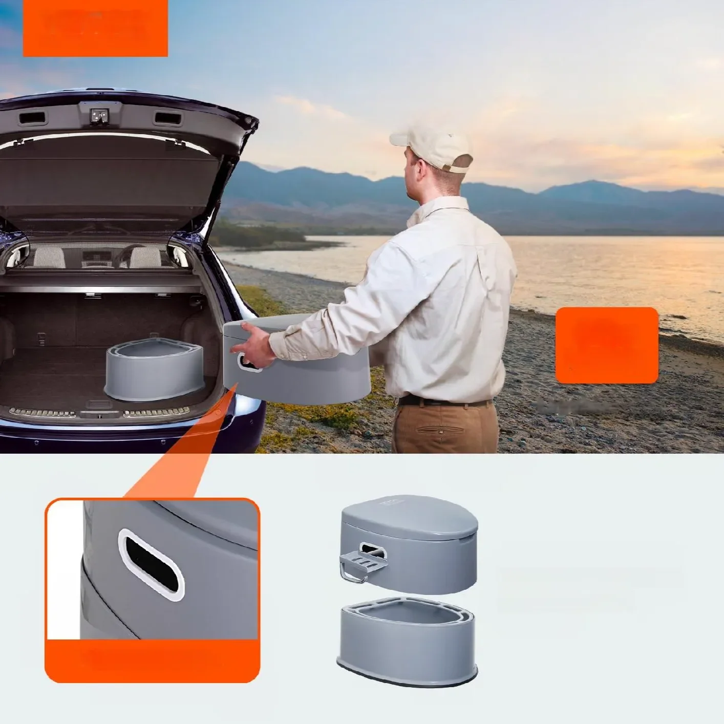 Toaleta turystyczna przenośna kempingowa mobilne WC na działkę i pod namiot - obrazek 7