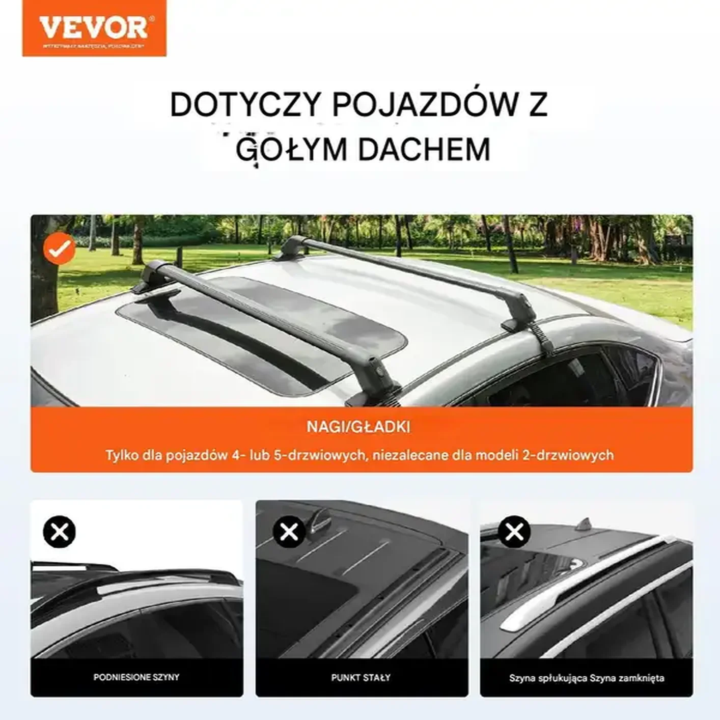 Bagażnik dachowy na relingi belki poprzeczki dachowe uniwersalny 105 cm - obrazek 3