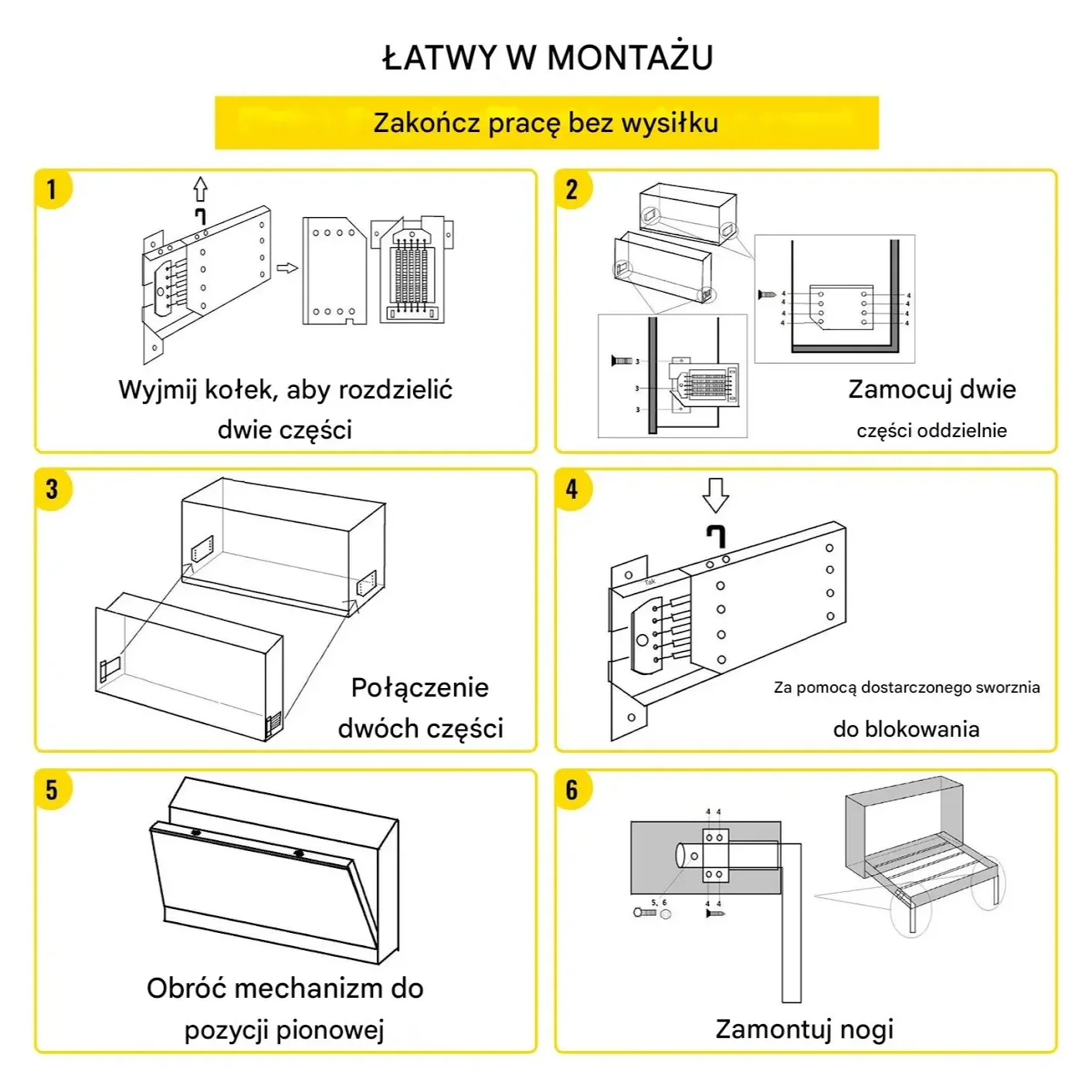 Mechanizm podnośnik łóżka – sprężyny mocny wspornik łóżko Queen/Twin - obrazek 6