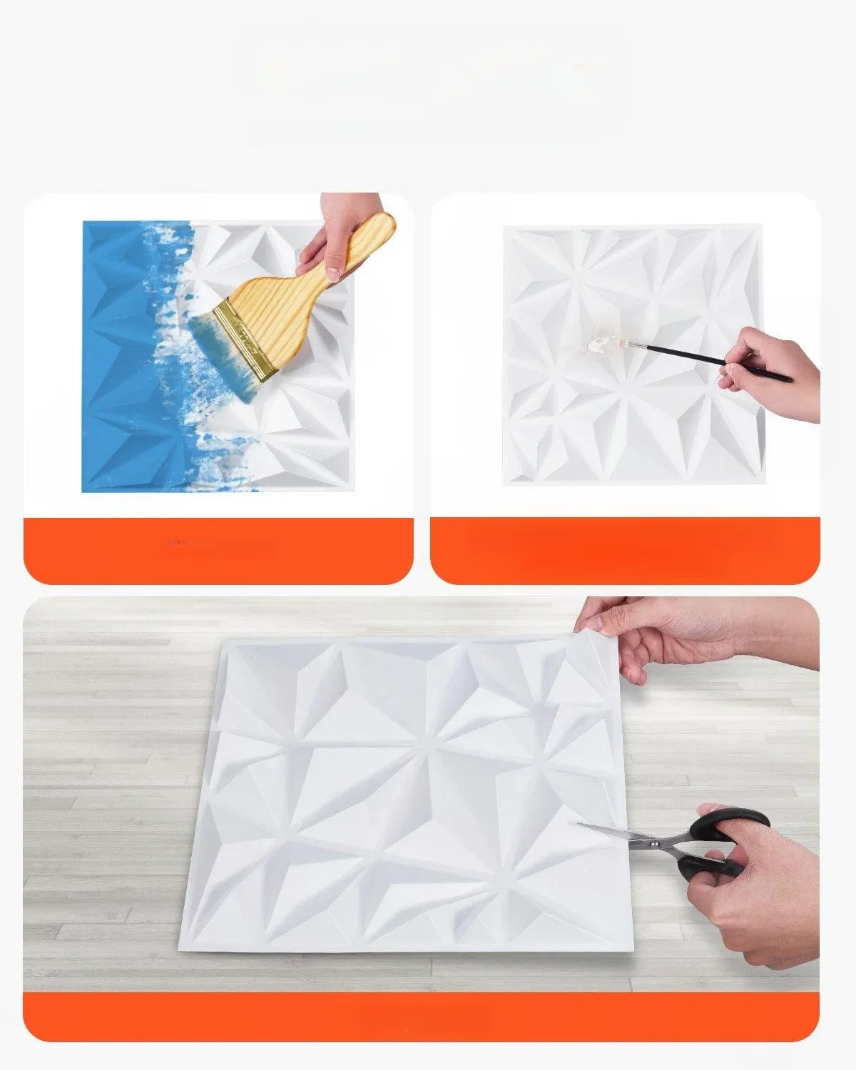 Panele Ścienne 3D - Białe Diamenty 2.97 m² - obrazek 3