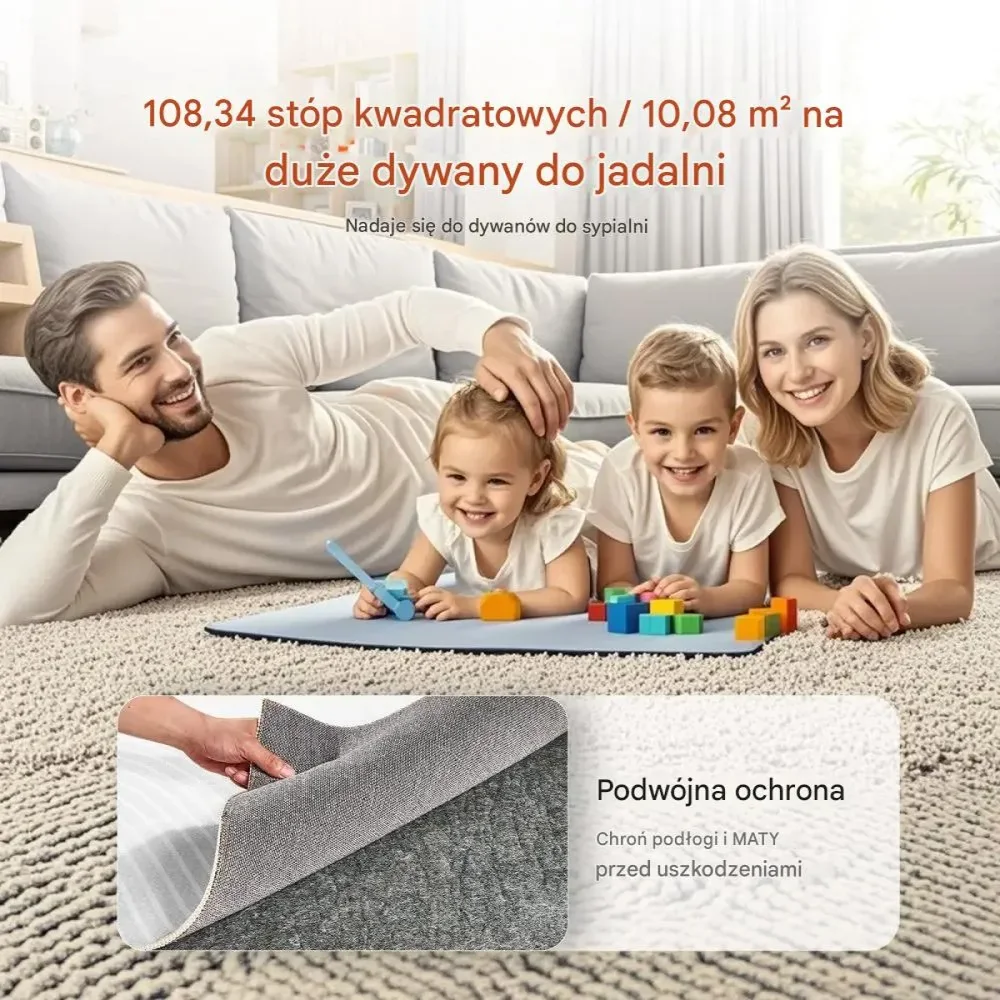 Mata pod dywan 2750 x 3660 mm 12 mm filcowa amortyzująca szara - obrazek 5