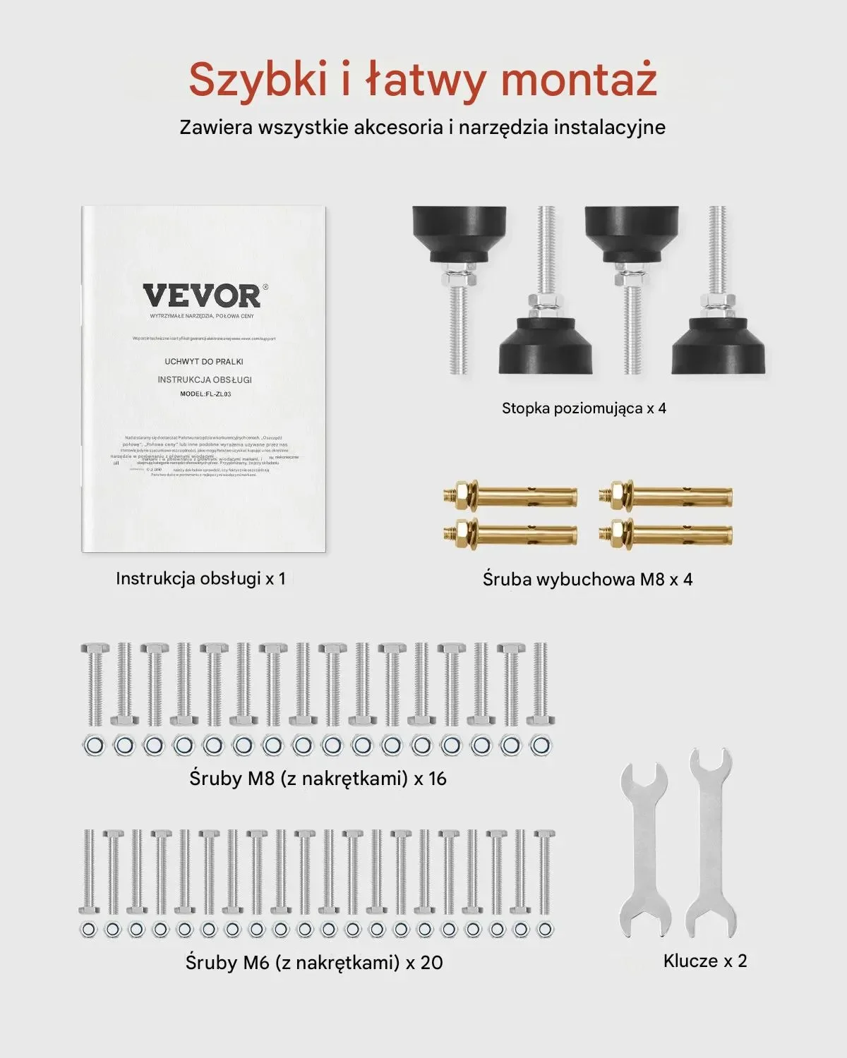 Podstawa pod pralkę stelaż 123x64 cm 270 kg z podwójną tacą stabilna - obrazek 4