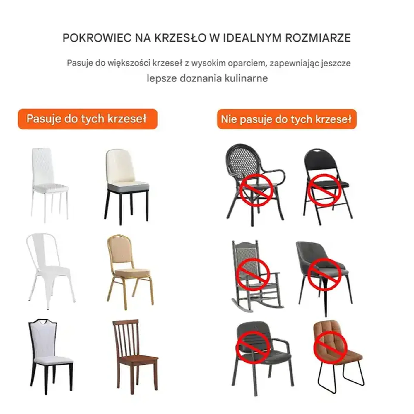 Pokrowce na krzesła 100 szt. elastyczne spandex - do ślubów i bankietów - obrazek 5