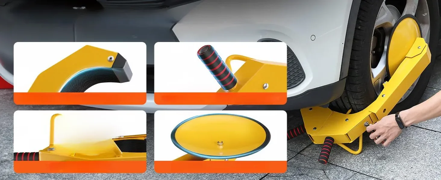 Blokada koła antykradzieżowa do aut przyczep kamperów 160-380 mm - obrazek 7