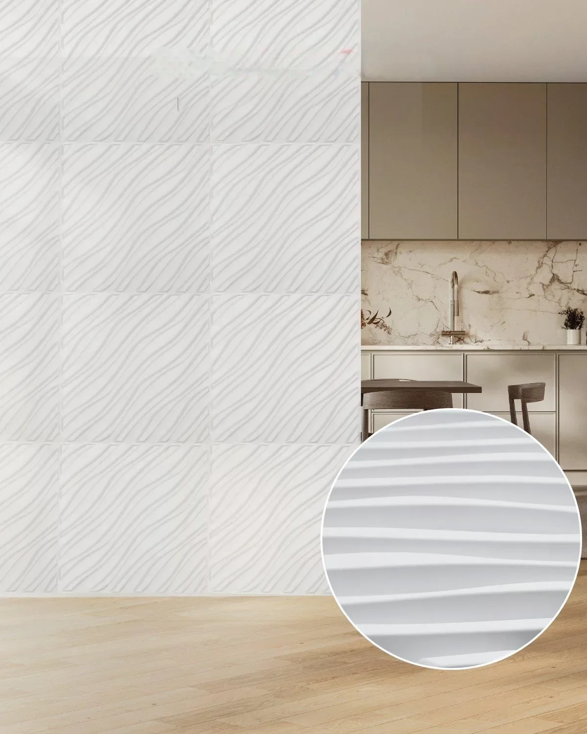 Panele Ścienne 3D - Białe Fale 2.97 m² - obrazek 6