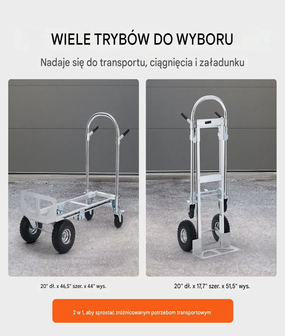 Wózek transportowy magazynowy składany aluminiowy 454 kg - obrazek 12