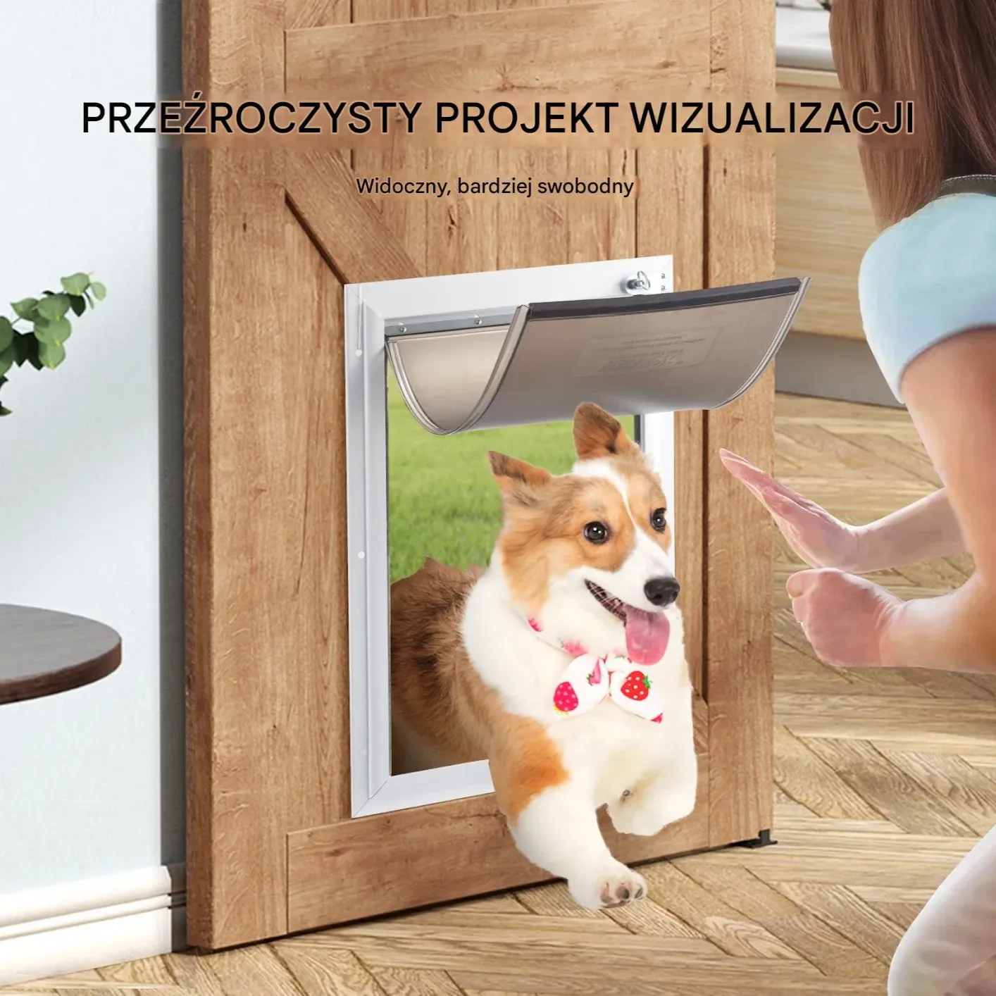 Klapa do drzwi dla zwierząt 21x31 cm PVC magnes kompatybilna - obrazek 4