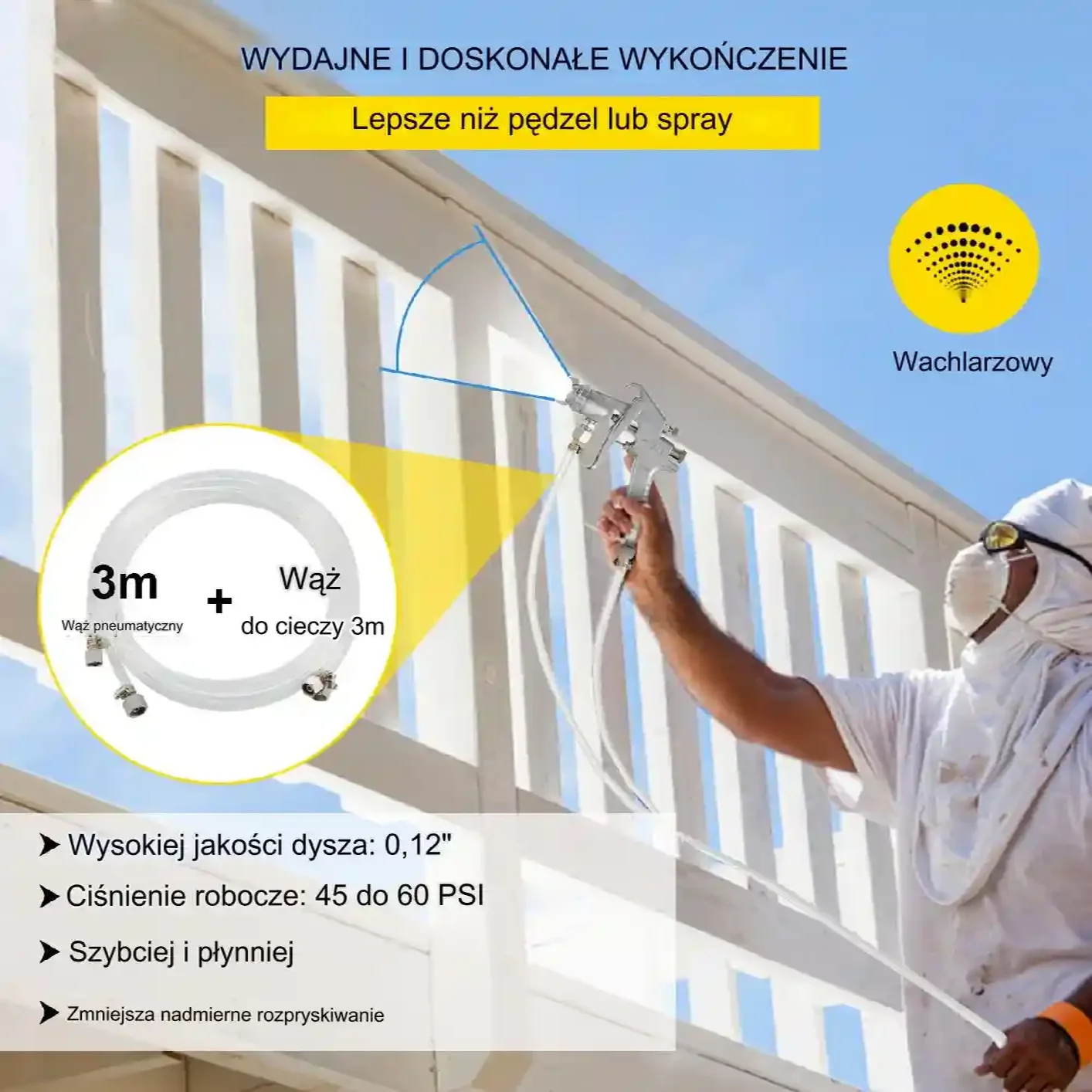 Zbiornik Ciśnieniowy do Malowania 10L z Pistoletem Natryskowym 1.5mm - obrazek 6