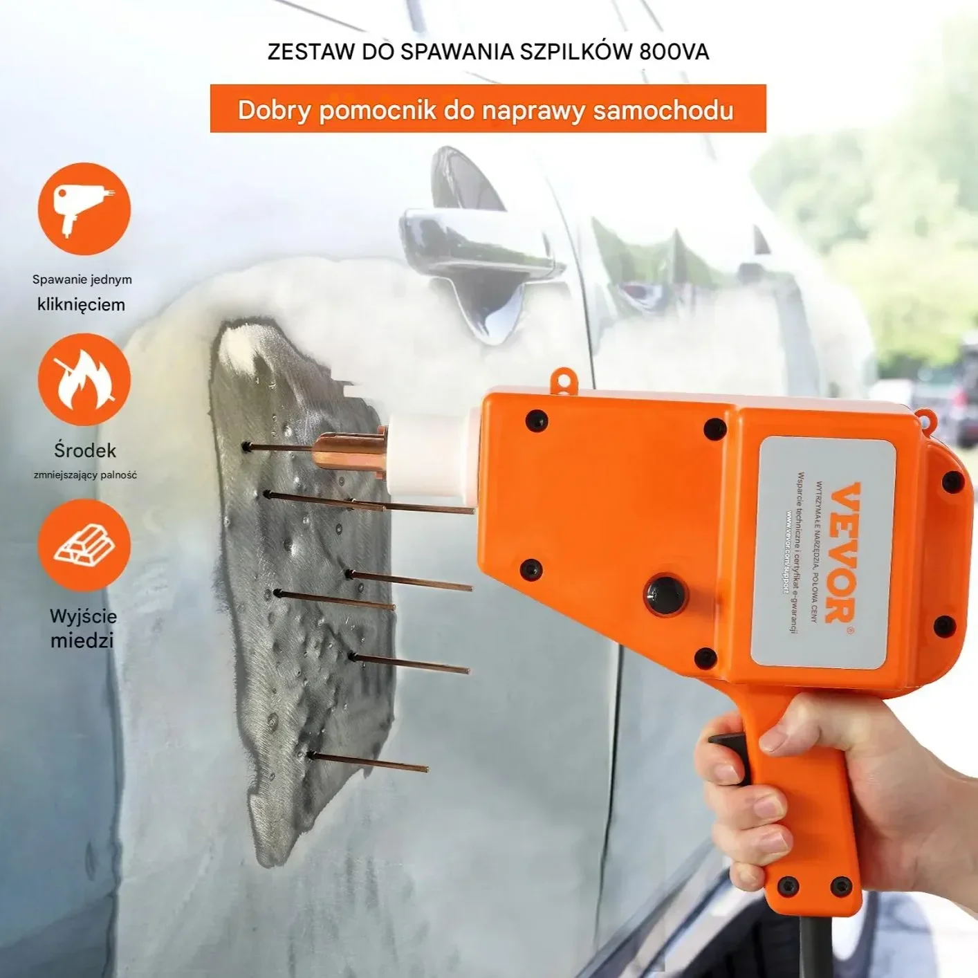 Zestaw do naprawy wgnieceń karoserii 800VA zgrzewarka punktowa warsztatowa - obrazek 2