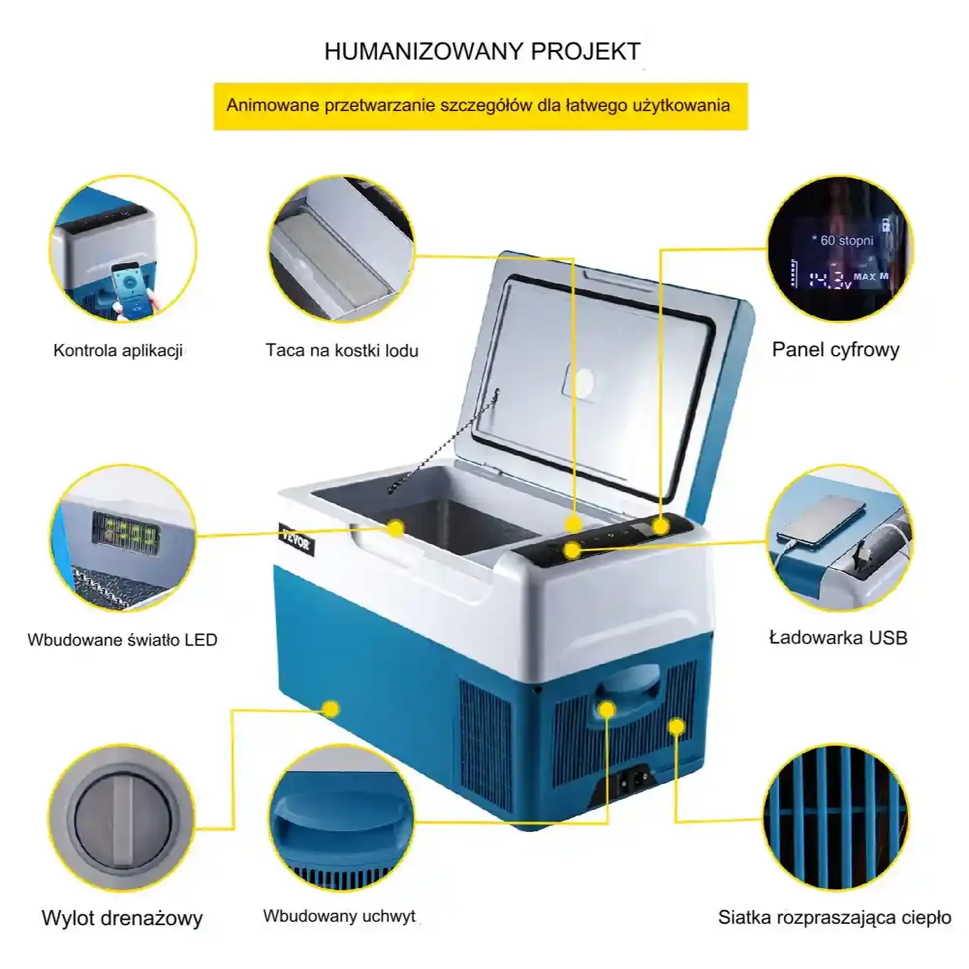 LODÓWKA TURYSTYCZNA SAMOCHODOWA PRZENOŚNA CHŁODZENIE 22L - obrazek 4