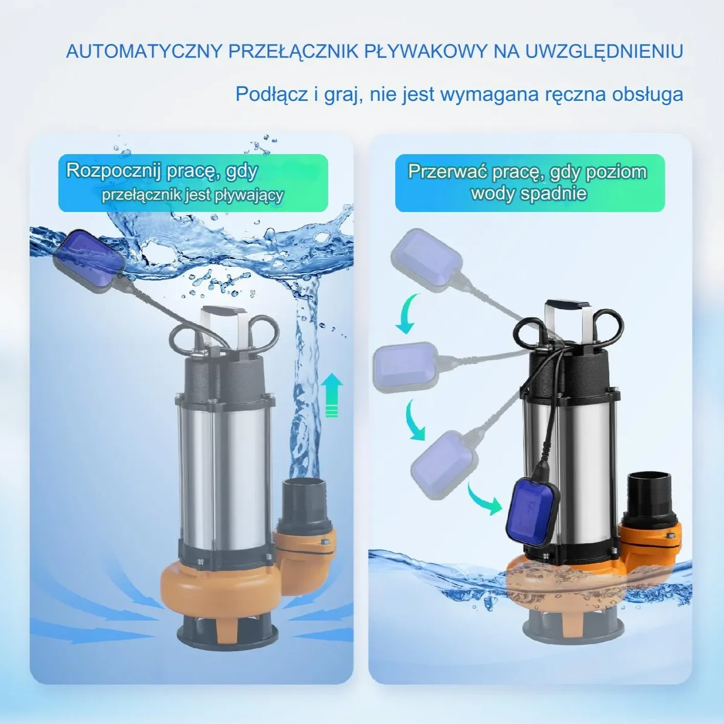 Pompa głębinowa membranowa górnossąca do wody studni zanurzeniowa 2200 W - obrazek 4