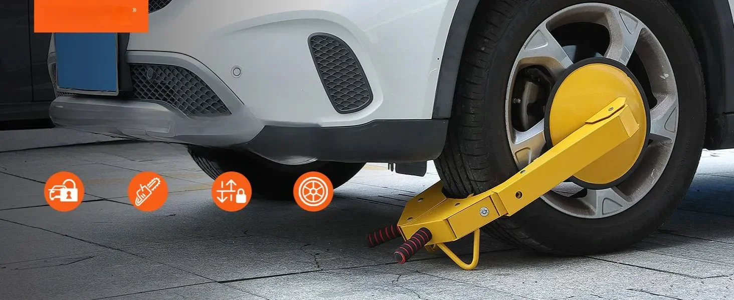 Blokada koła antykradzieżowa do aut przyczep kamperów 160-380 mm - obrazek 4