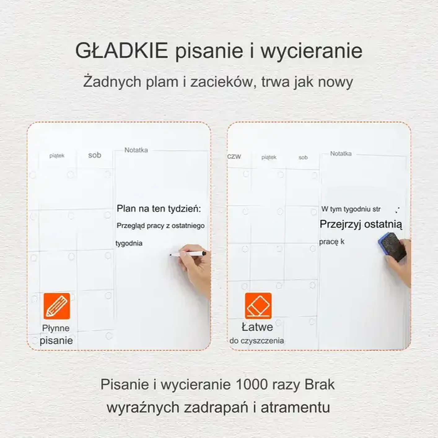 Kalendarz magnetyczny planer miesięczny suchościeralny biały - obrazek 3