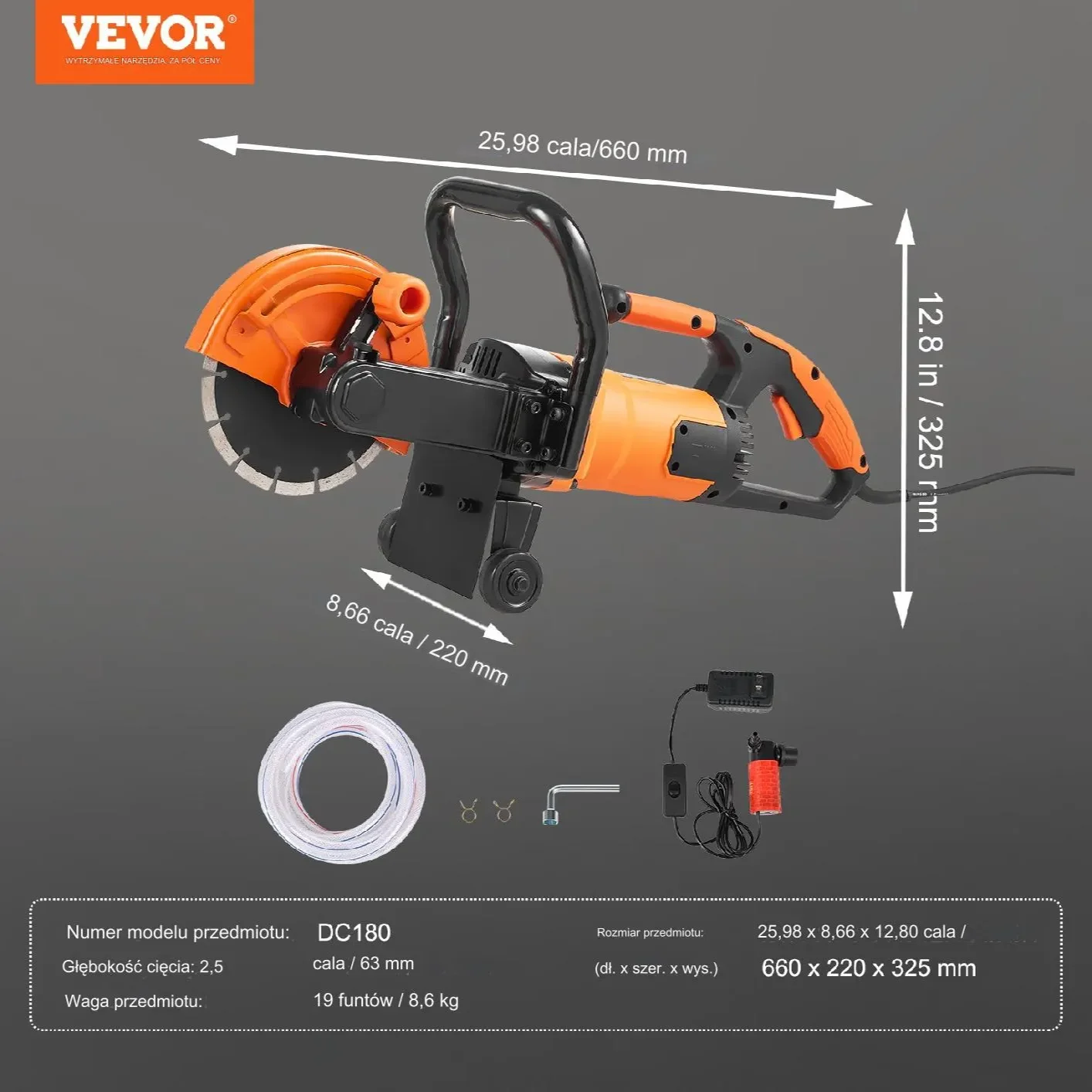 Elektryczna Piła do Cięcia Betonu na Mokro/Sucho - obrazek 2