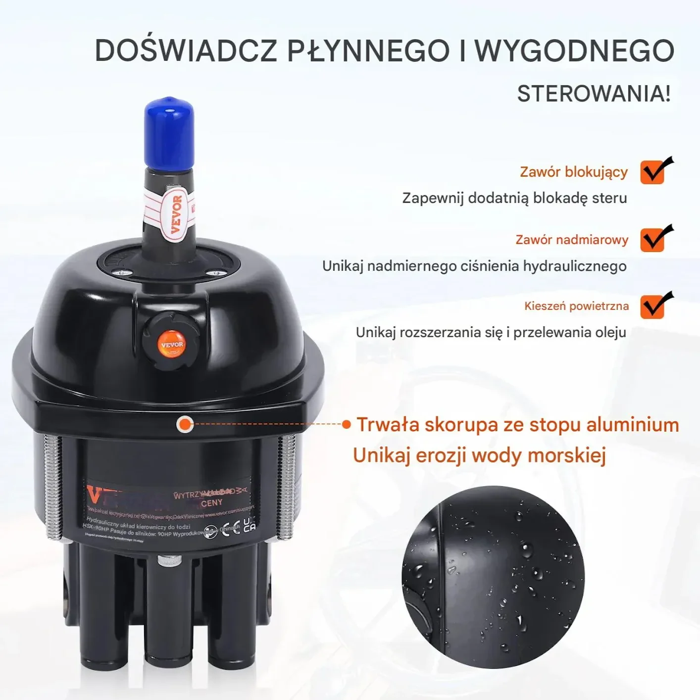 Zestaw do sterowania łodzią silnik zaburtowy pompa cylinder 90 KM - obrazek 4