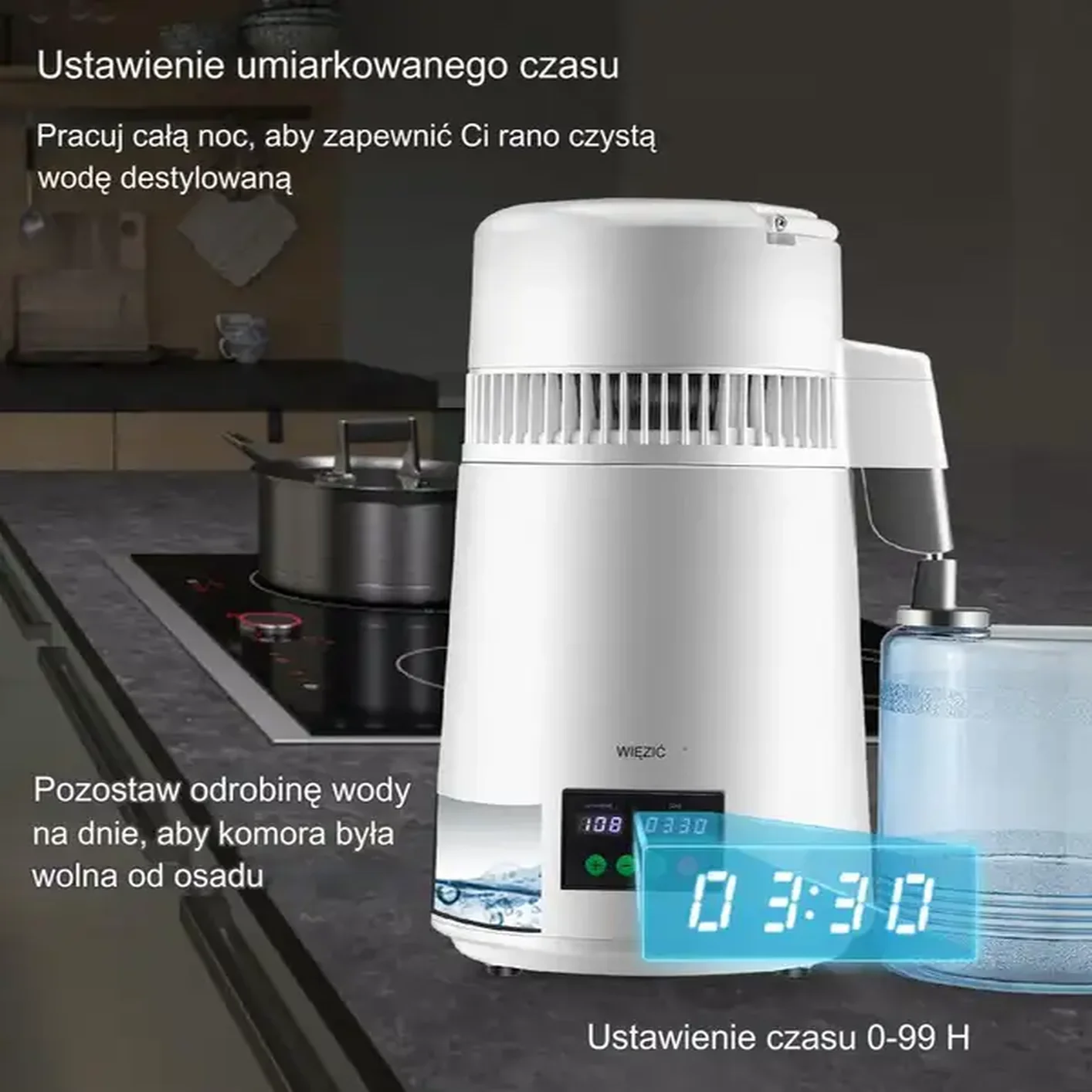 Destylarka destylator do wody elektryczna z dzbankiem 4L 750W - obrazek 6
