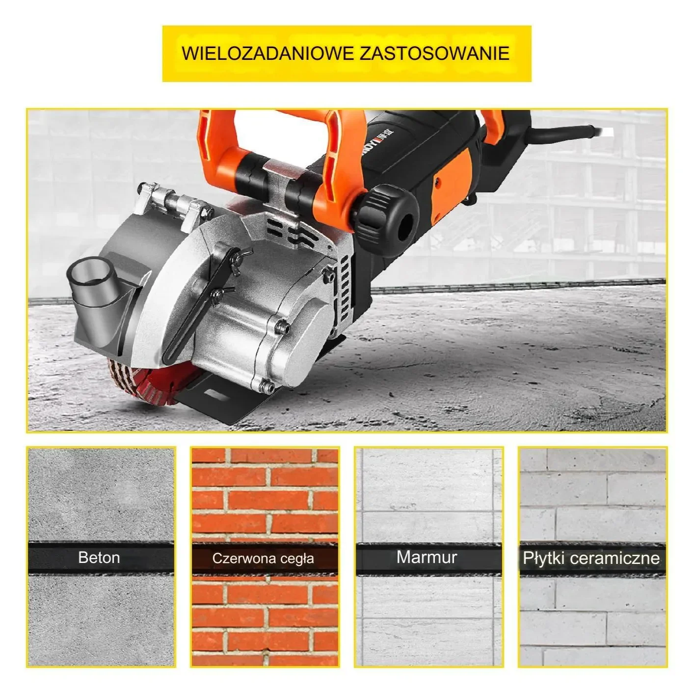 Bruzdownica do betonu frezarka rowków elektryczna 4800 W 133 mm - obrazek 5