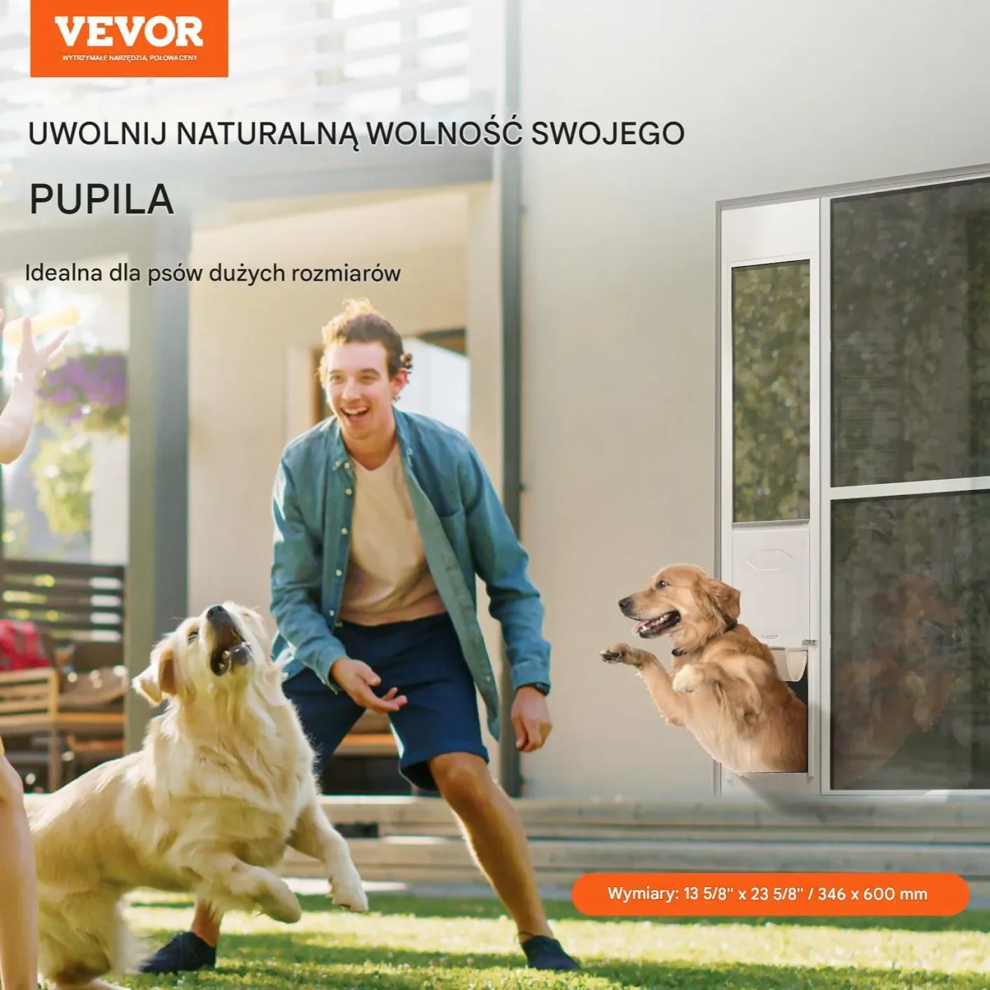 Drzwi dla psa balkonowe przesuwne regulowane XL montaż bez wiercenia - obrazek 6