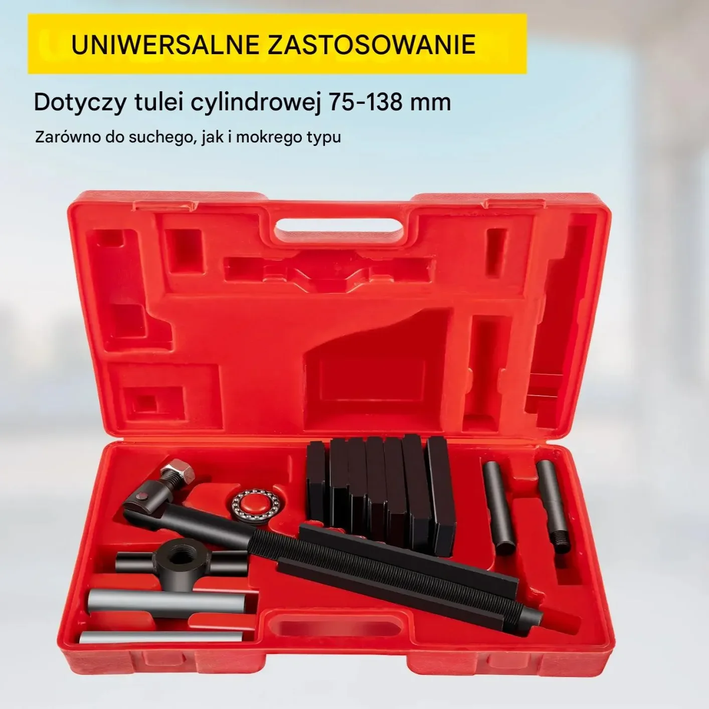 Ściągacz tulei cylindrowych zestaw uniwersalny 75-138mm silnik Diesla