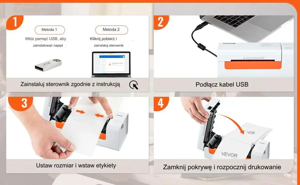 Drukarka termiczna etykiet kurierskich samoprzylepnych Bluetooth USB 40 - 108 mm - obrazek 5