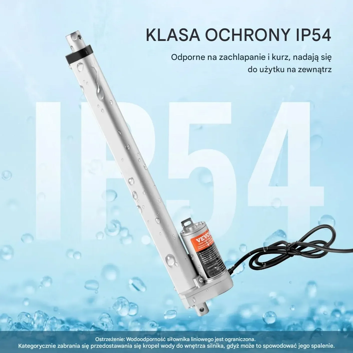 Siłownik liniowy 12V 30,5 cm szybki 1000N IP54 – do automatyki i DIY - obrazek 3