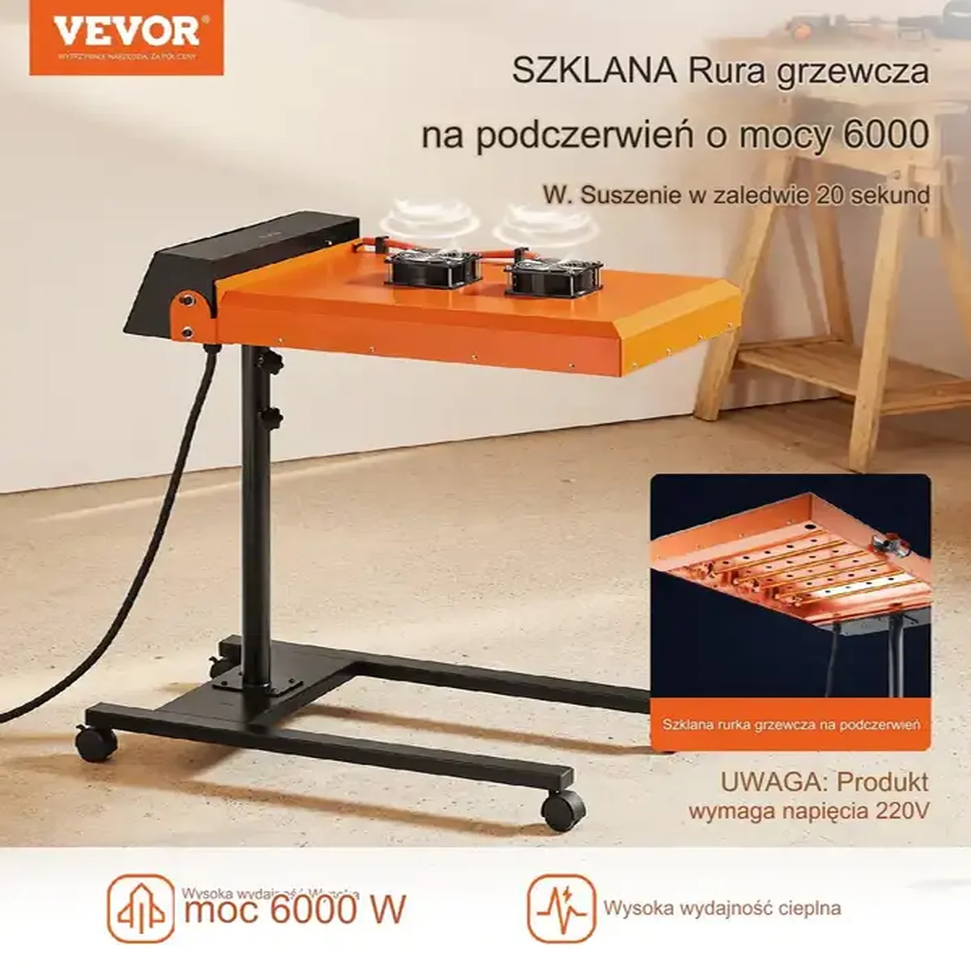 Suszarka sitodrukowa suszarka do sitodruku 6000 W - obrazek 2
