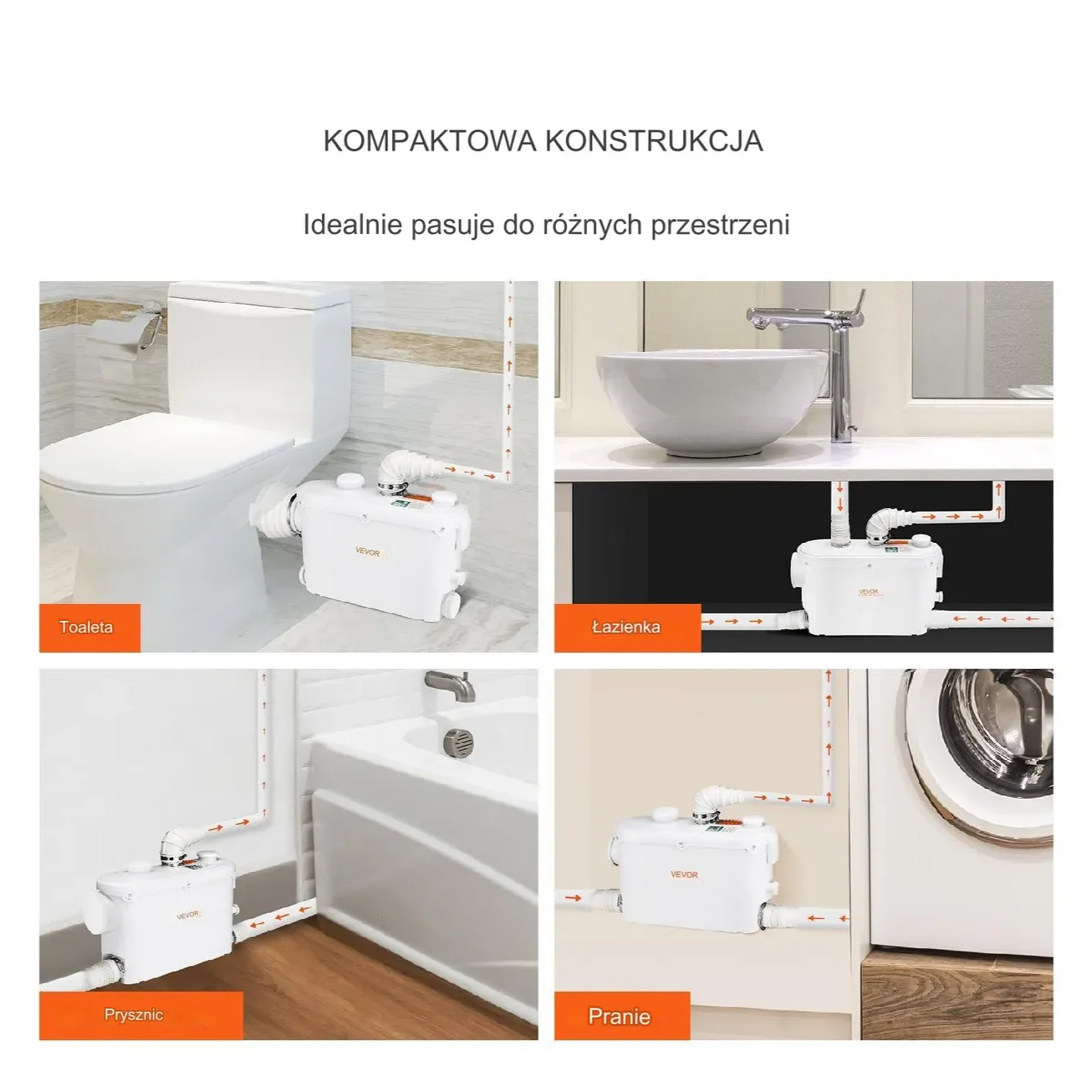Pompa WC rozdrabniacz Przepompownia Ścieków 6600 l/h 500 W - obrazek 4