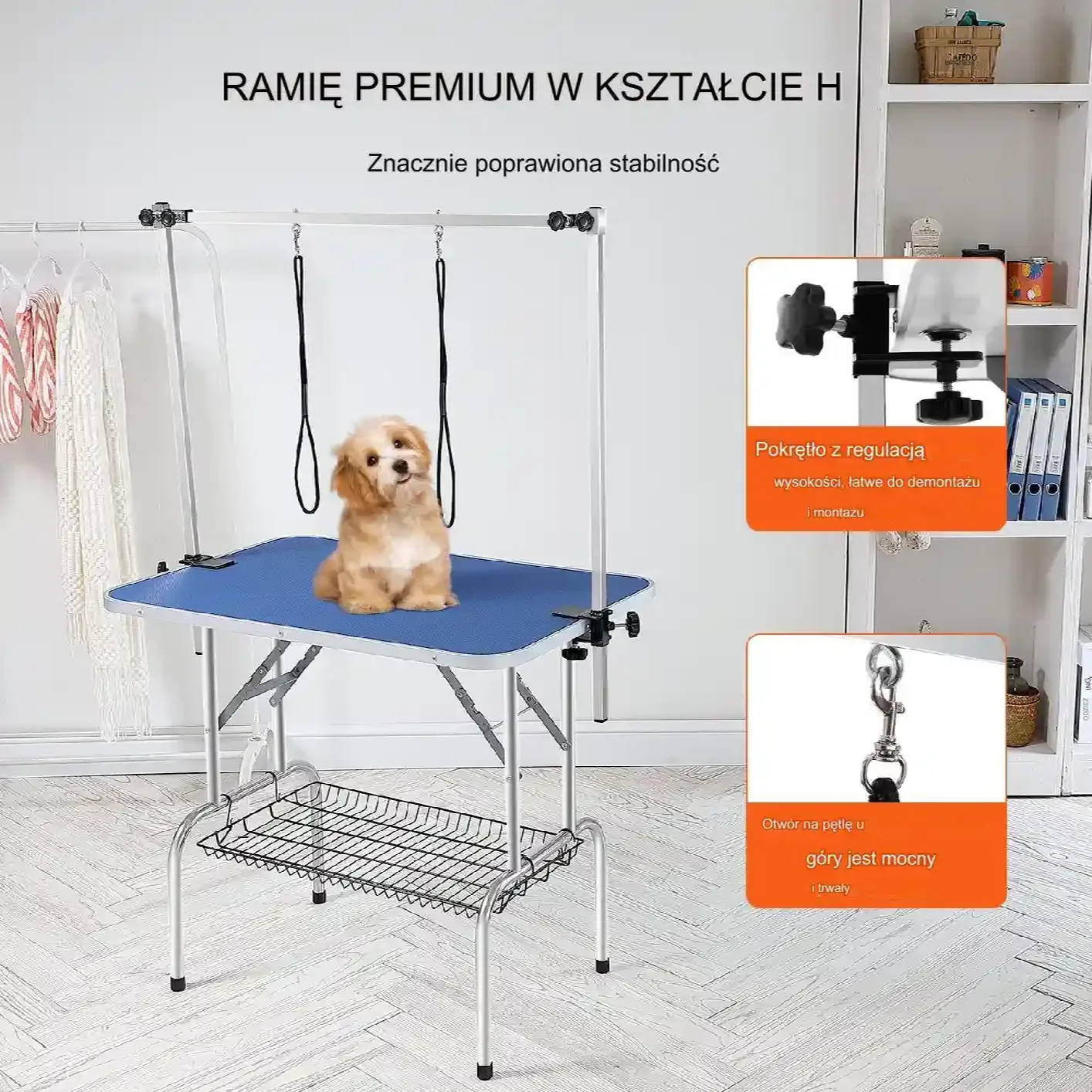 Stół groomerski trymerski dla psów kotów weterynaryjny blat 91 x 61 cm - obrazek 2