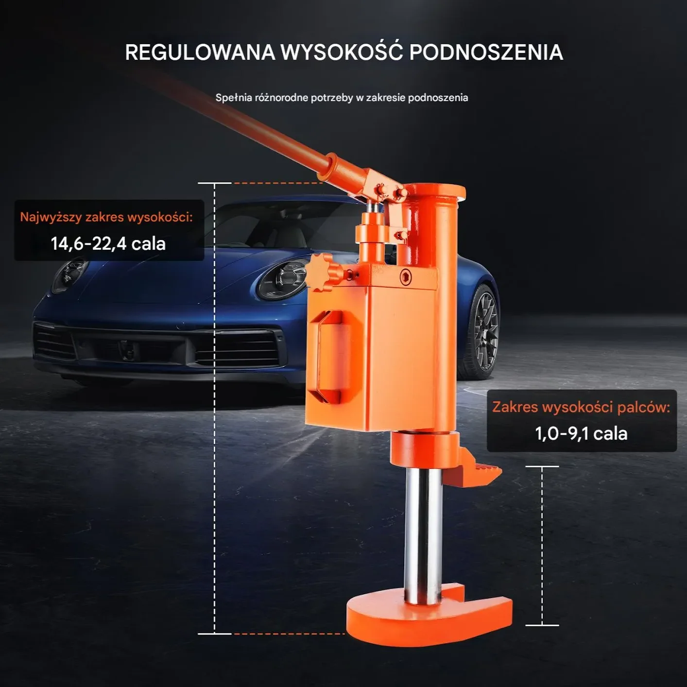 Podnośnik hydrauliczny maszynowy 5T stopa 10T góra obrotowy 360° - obrazek 6