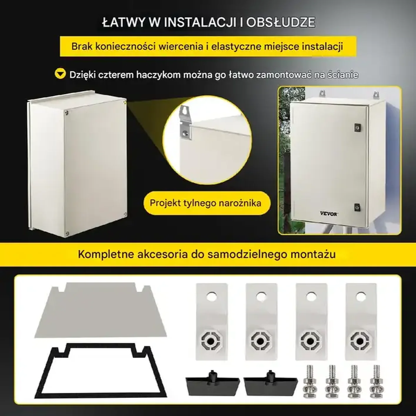 Skrzynka elektryczna rozdzielnia obudowa metalowa 60x40x23 cm - obrazek 4