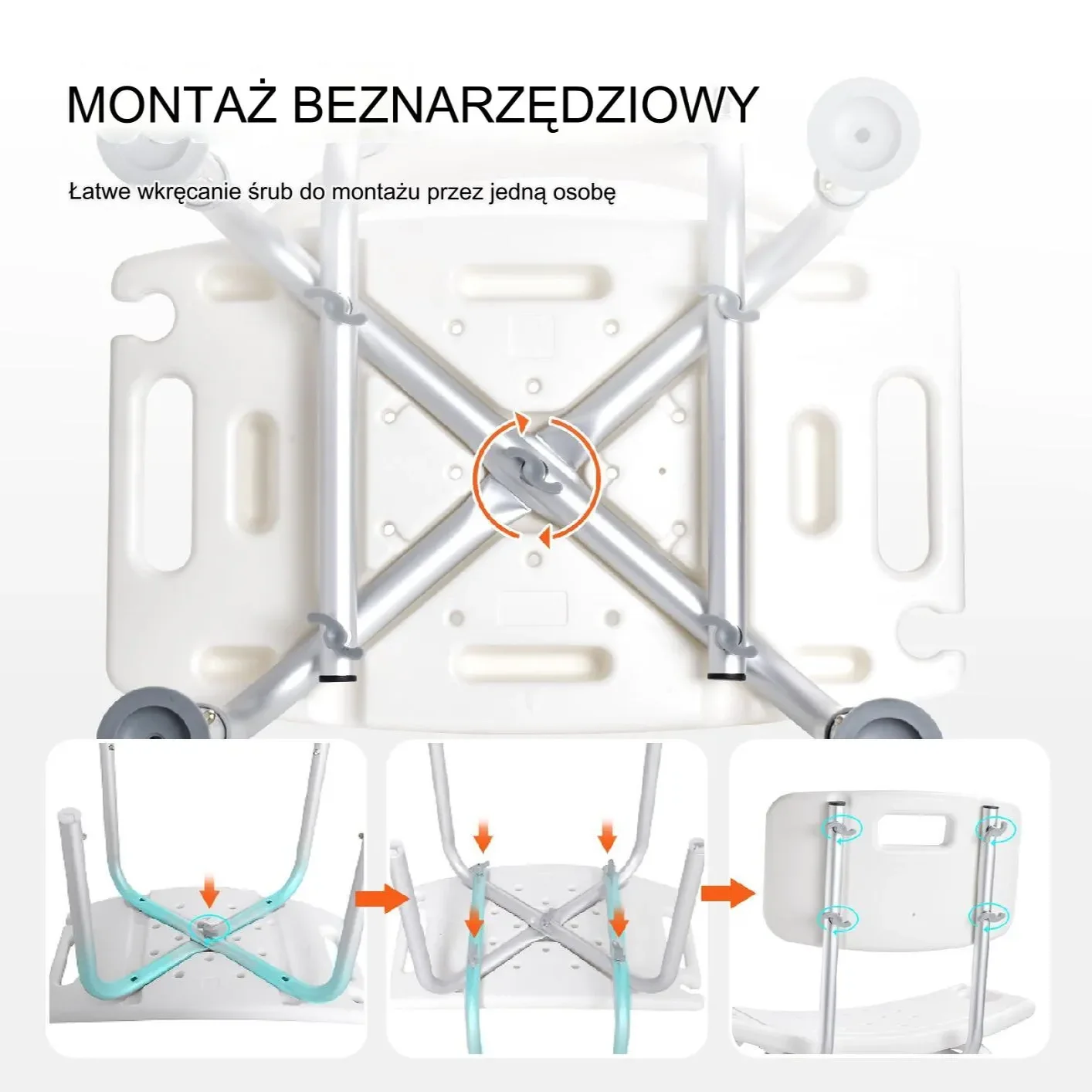Krzesło prysznicowe do 158 kg - obrazek 5