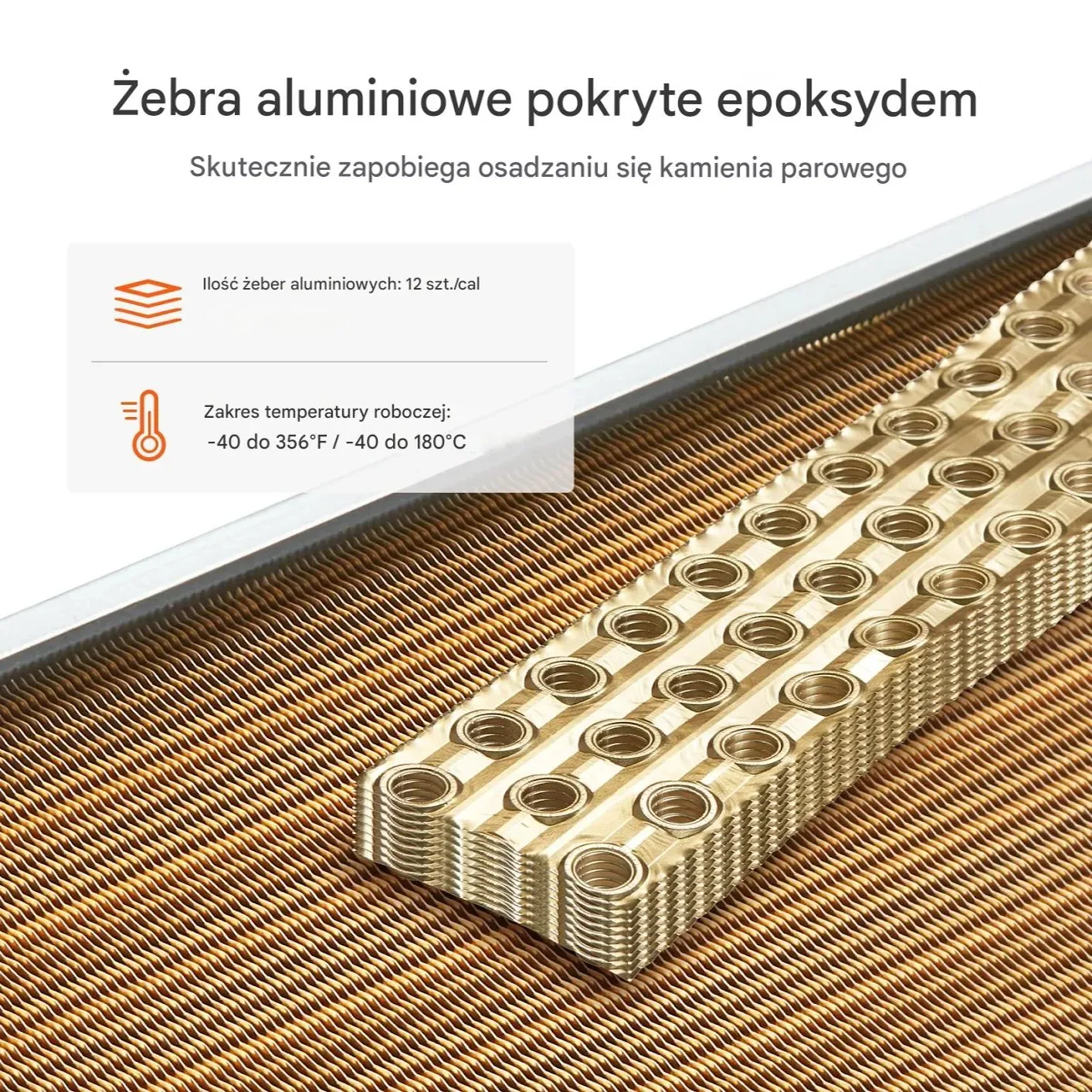 Wymiennik ciepła nagrzewnica woda-powietrze 50x50 cm 3-rzędowy miedziany - obrazek 6