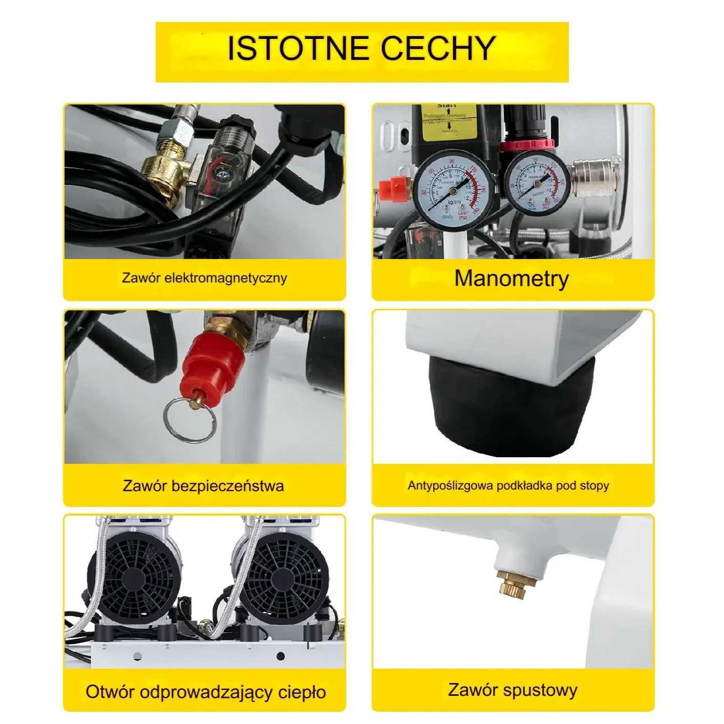 Kompresor sprężarka powietrza 100 L 750 W - obrazek 3