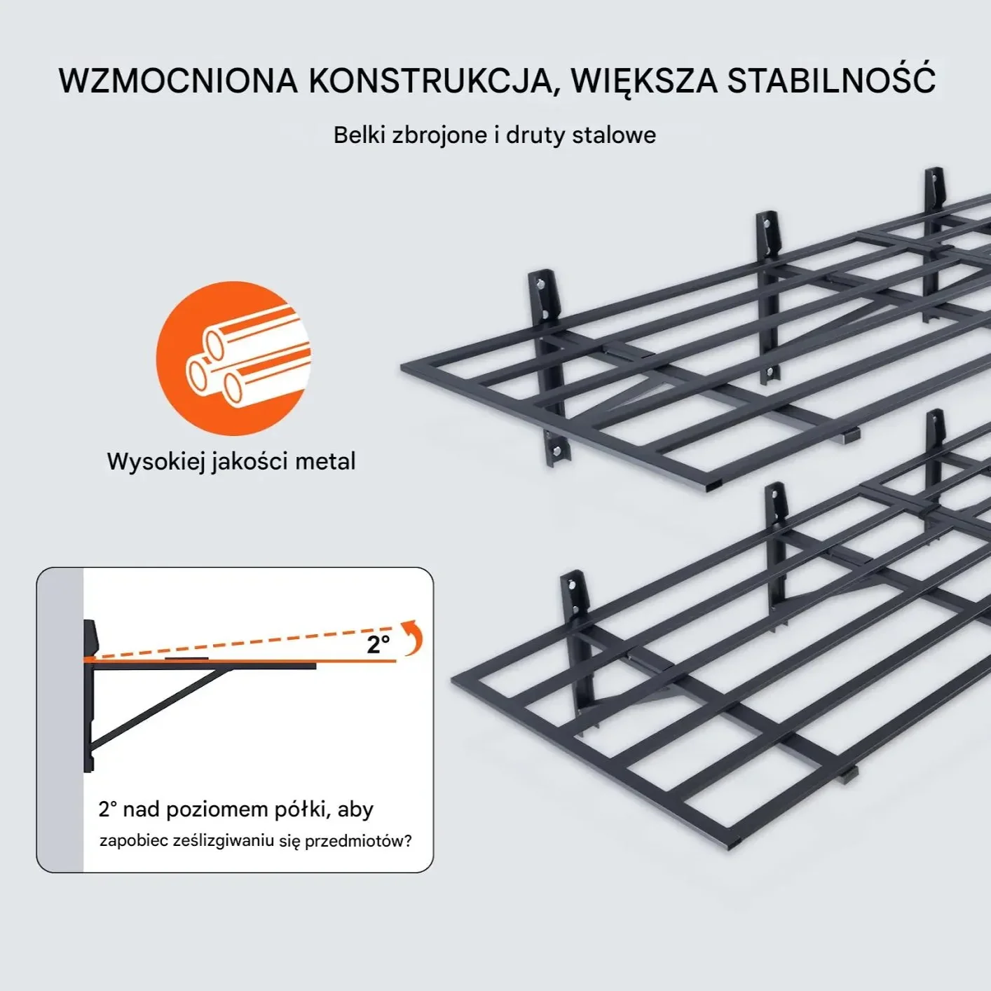 Regały do garażu 2 szt. mocowanie ścienne 726 kg warsztatowe magazynowe - obrazek 2