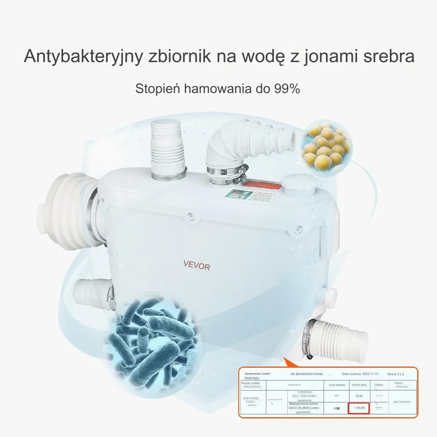 Pompa WC rozdrabniacz Przepompownia Ścieków 6600 l/h 500 W - obrazek 2