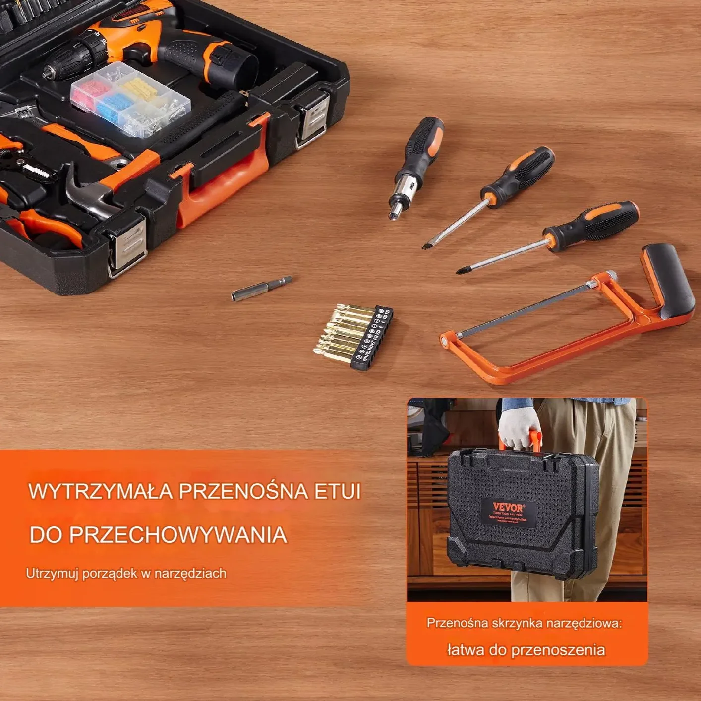 Zestaw Narzędzi 146-częściowy Walizka z Wkrętarką Akumulatorową - obrazek 3