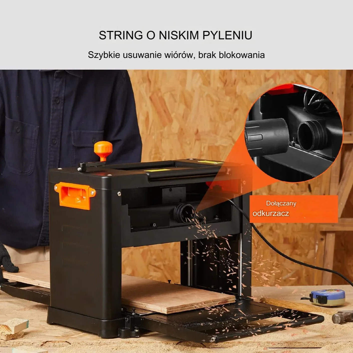 Strug elektryczny heblarka grubościówka hebel strugarka wyrówniarka 6 m/min - obrazek 4