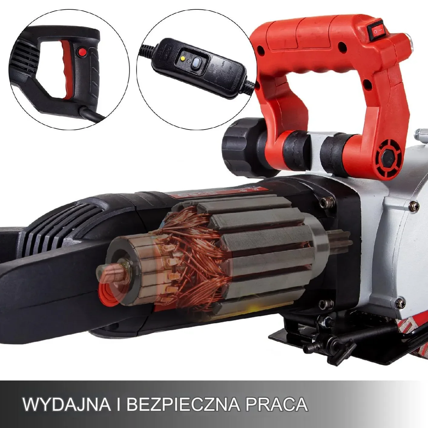 Bruzdownica do betonu 4800W 34mm/42mm 5 tarcz laser cięcie ścian - obrazek 5