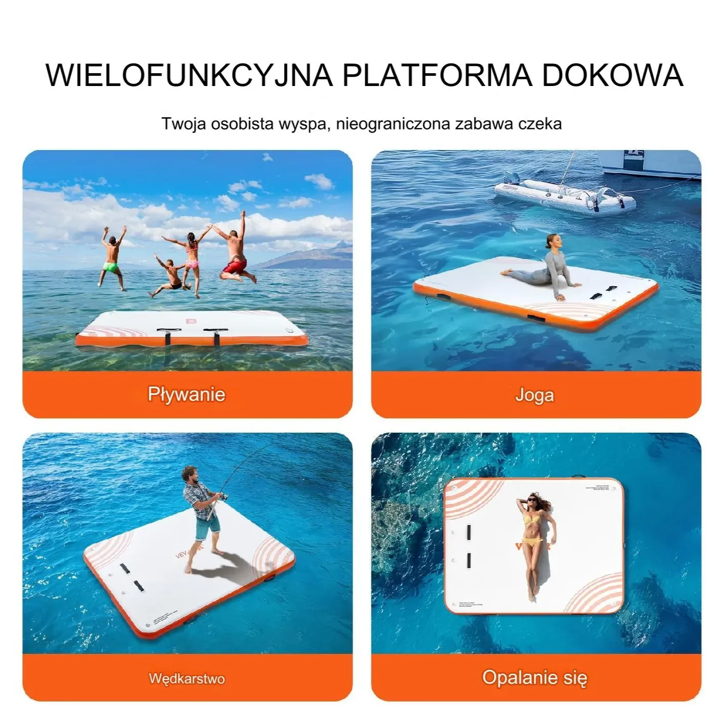 Nadmuchiwana pływająca tratwa wyspa na basen plaże 3,04 x 2,43 m - obrazek 4