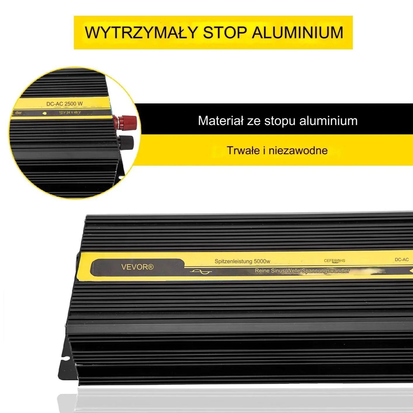 Przetwornica samochodowa falownik inwerter solarny 2500 W - obrazek 2