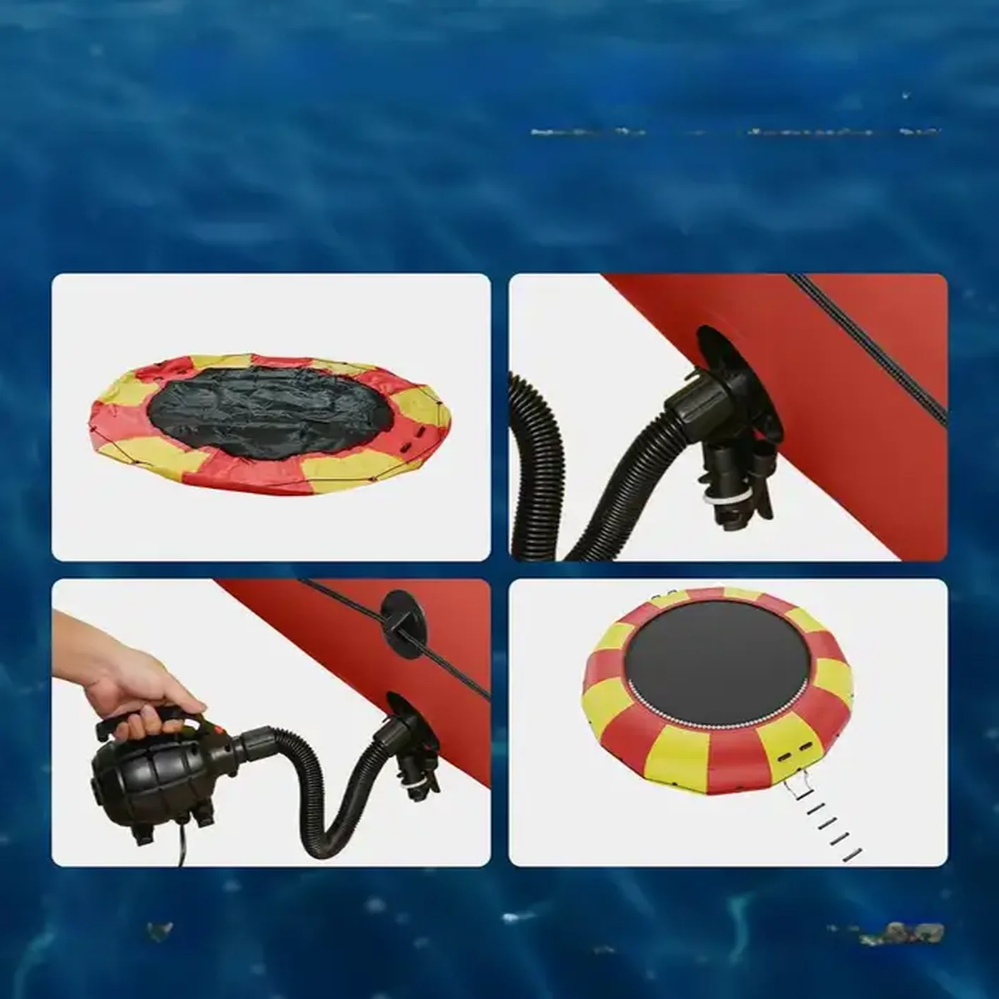 Dmuchana trampolina wodna + pompka elektryczna 537 cm - obrazek 3