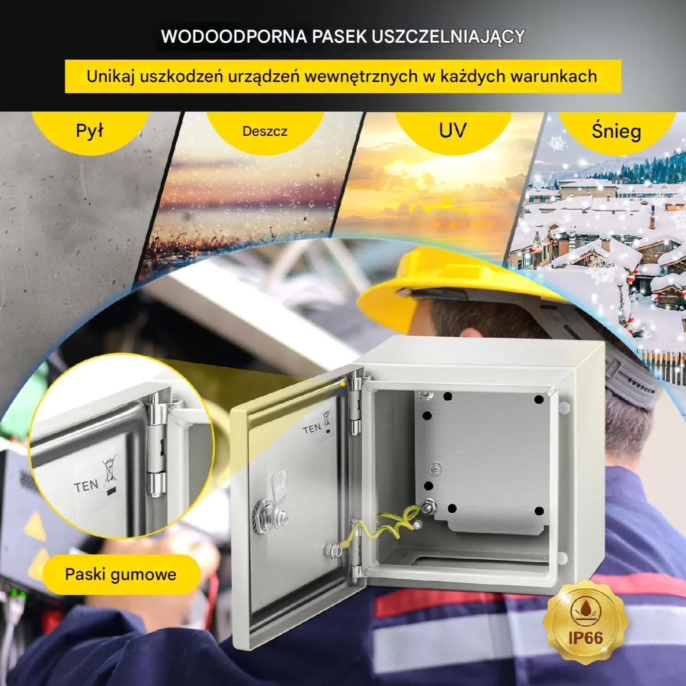 Obudowa Stalowa Skrzynka Elektryczna 15 x 20 x 20 cm - obrazek 2