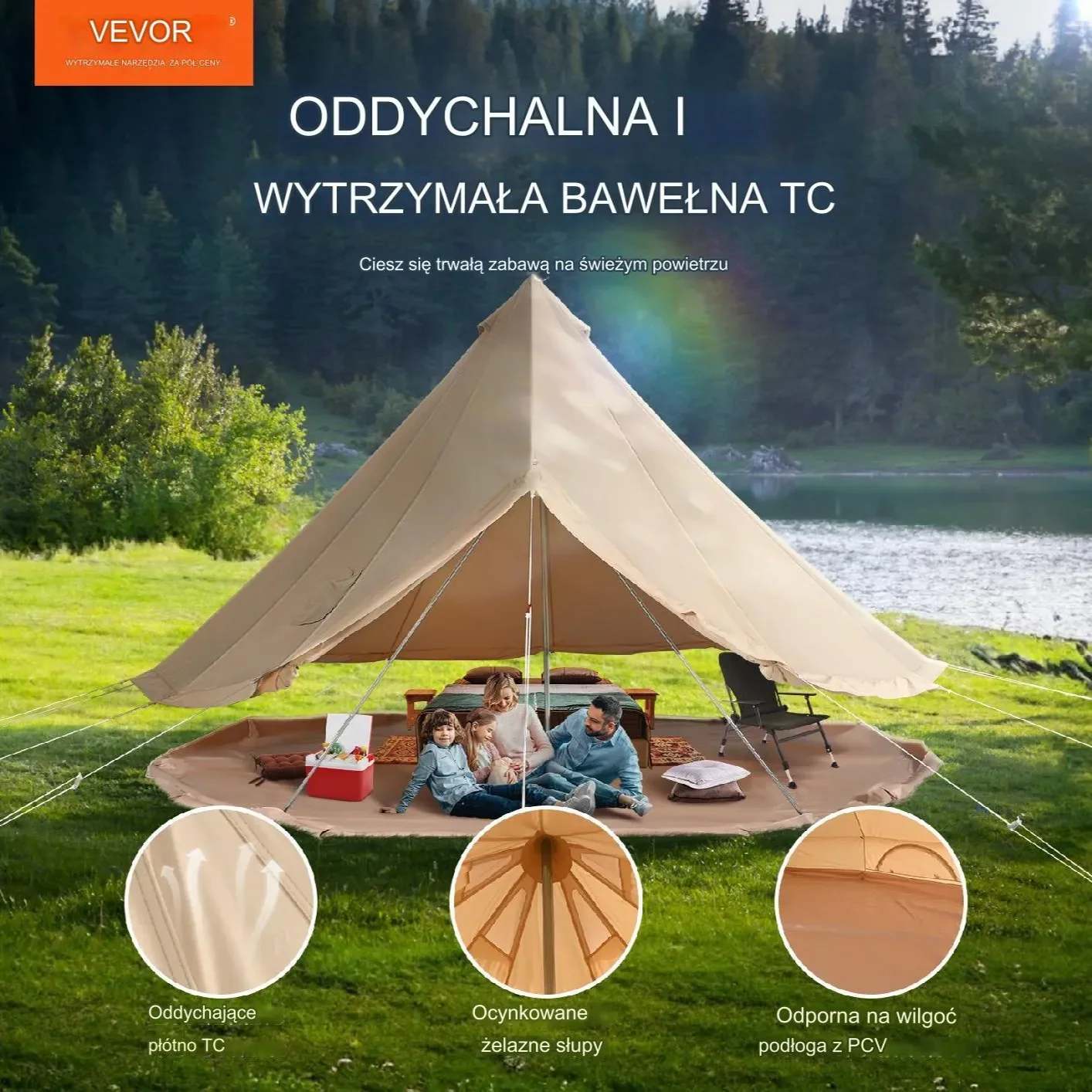 Namiot jurta mongolska namiot kempingowy pawilon 4 m - obrazek 3