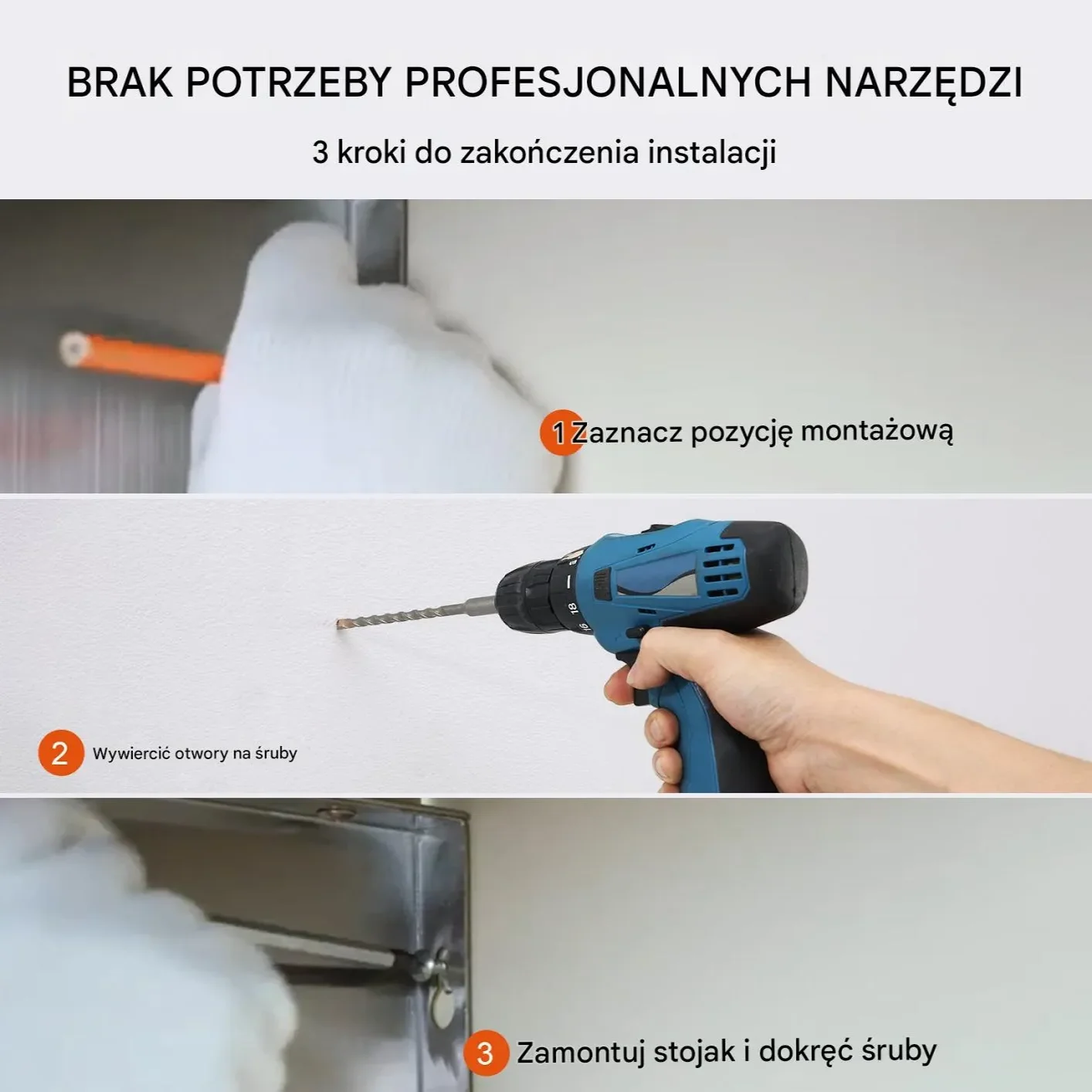 Półka ścienna 30x91 cm stal nierdzewna 113 kg - do kuchni baru hotelu - obrazek 4