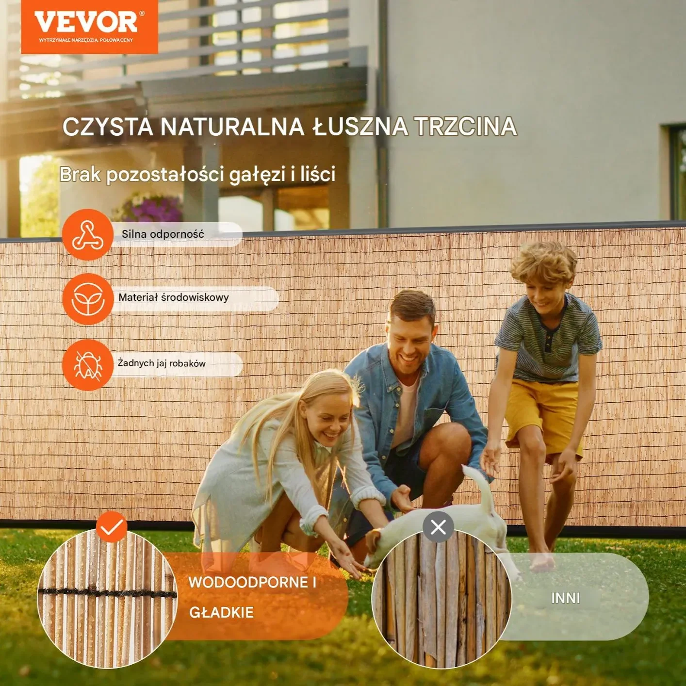 Mata trzcinowa na ogrodzenie balkon 3 x 1 m - obrazek 3