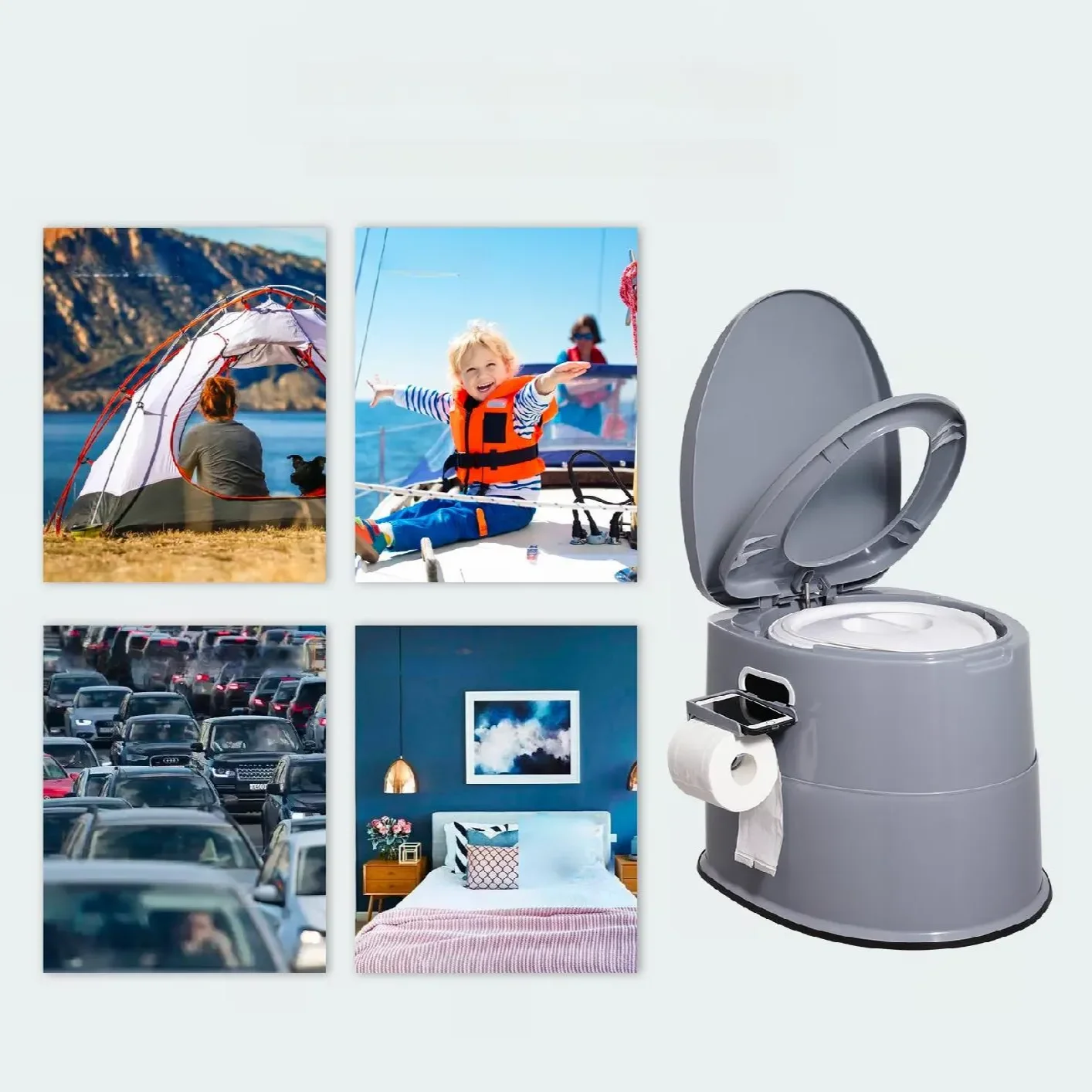 Toaleta turystyczna przenośna kempingowa mobilne WC na działkę i pod namiot - obrazek 4