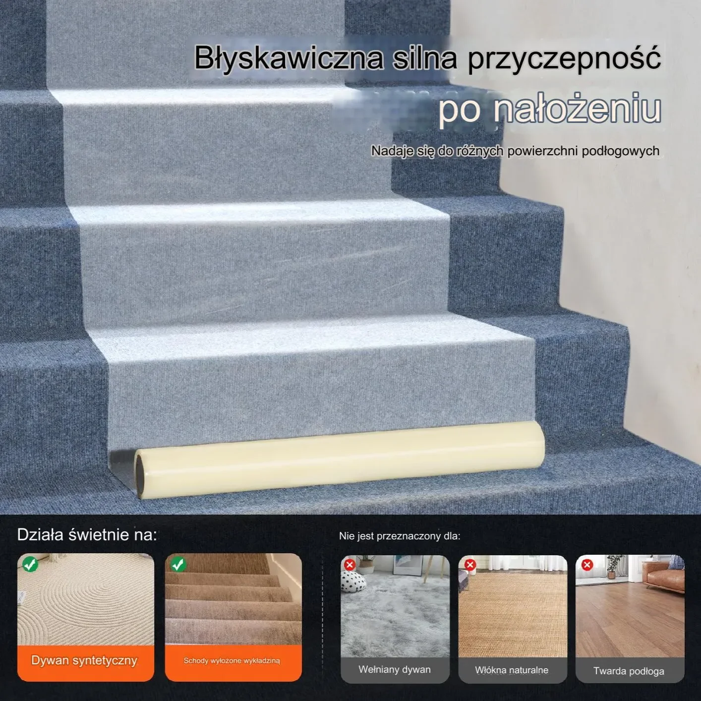 Folia ochronna na dywan 61cmx30m samoprzylepna do remontu zabezpieczenie - obrazek 2