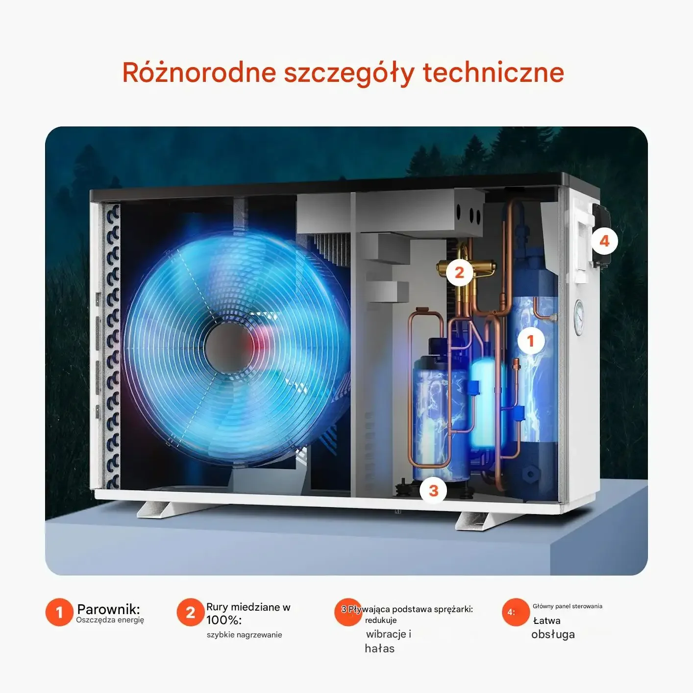 Pompa ciepła basenowa energooszczędna 1,5–7,1 kW inwerter do basenu - obrazek 13