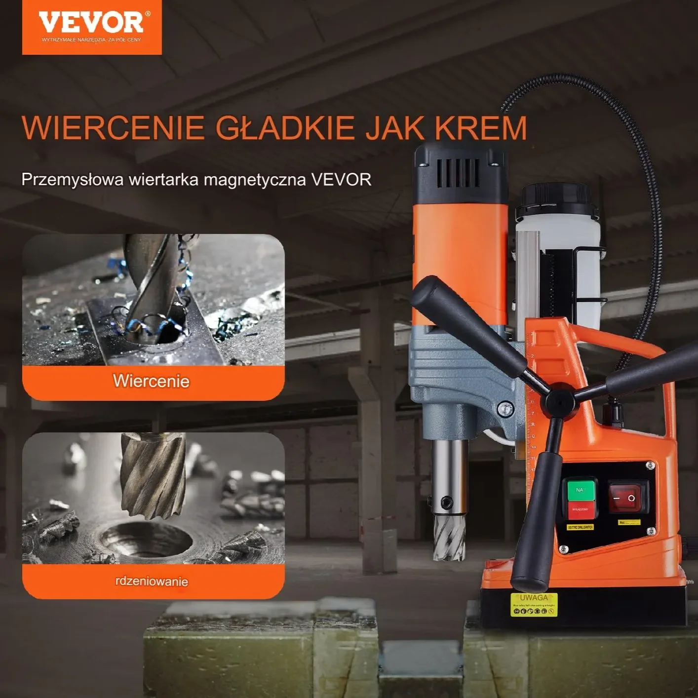 Przenośne Wiertło Magnetyczne Wiertarka Rdzeniowa 1300 W - obrazek 6