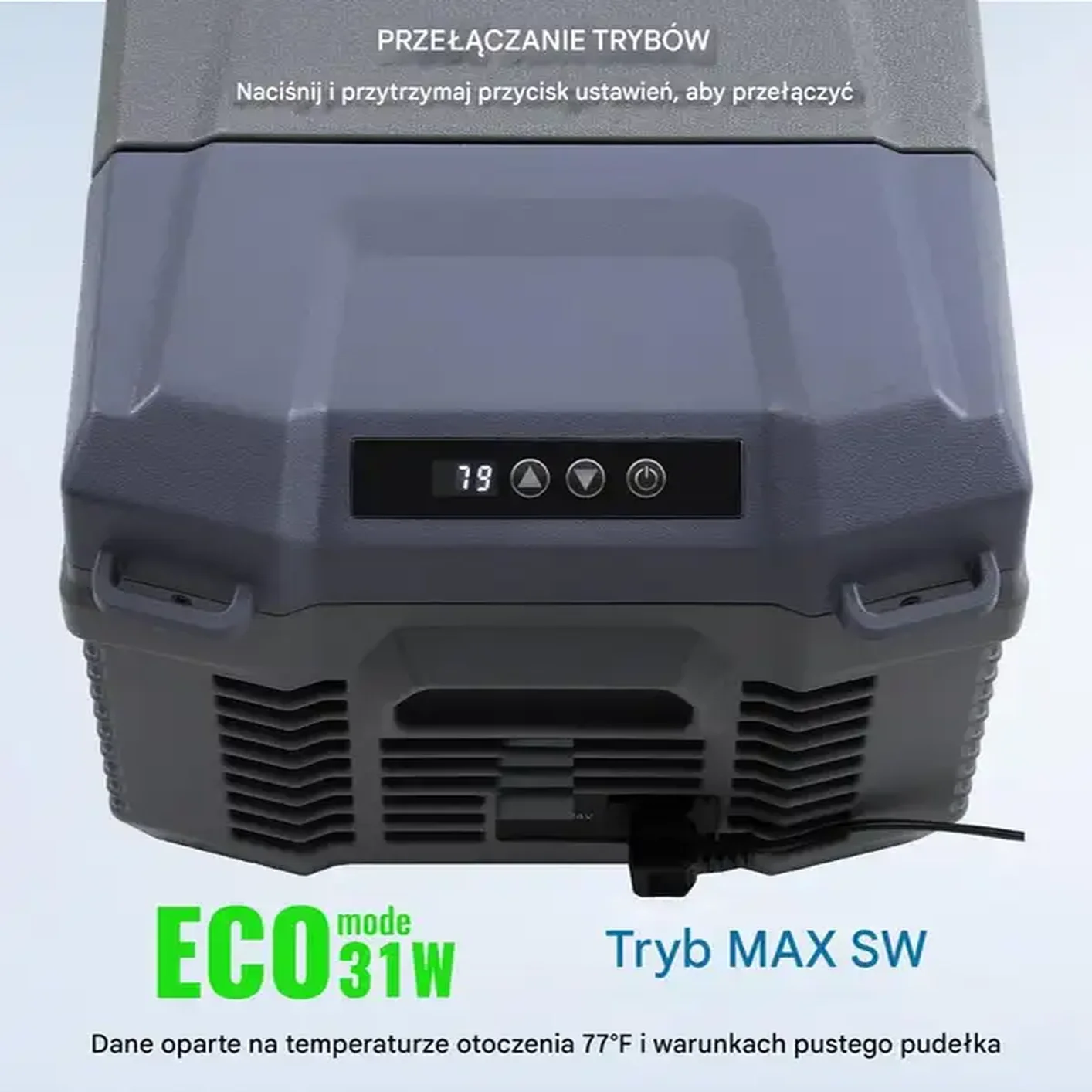 Lodówka turystyczna samochodowa przenośna z zamrażalką kompresorowa 37L 60W